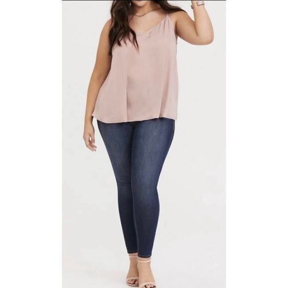 Torrid Tops - Torrid Sophie Satin Charmeuse Swing Cami Dusty Rose Size 0